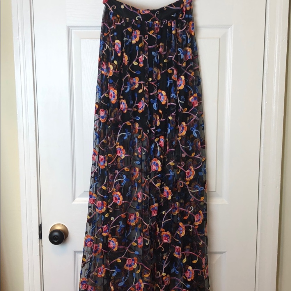 Boohoo sheer lace maxi skirt